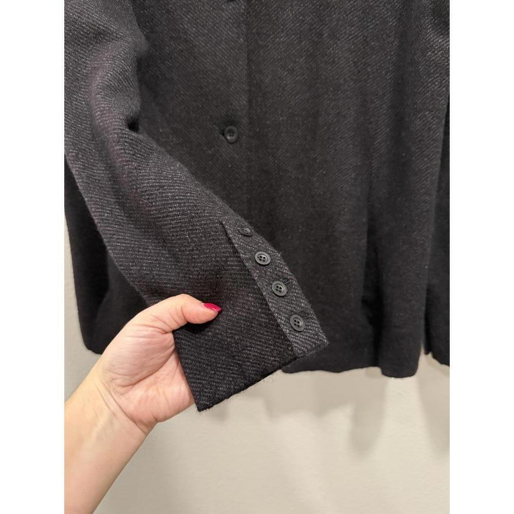 Eileen Fisher Black Wool Blend Cardigan Blazer Jacket, Women's M/L - Picture 5 of 6